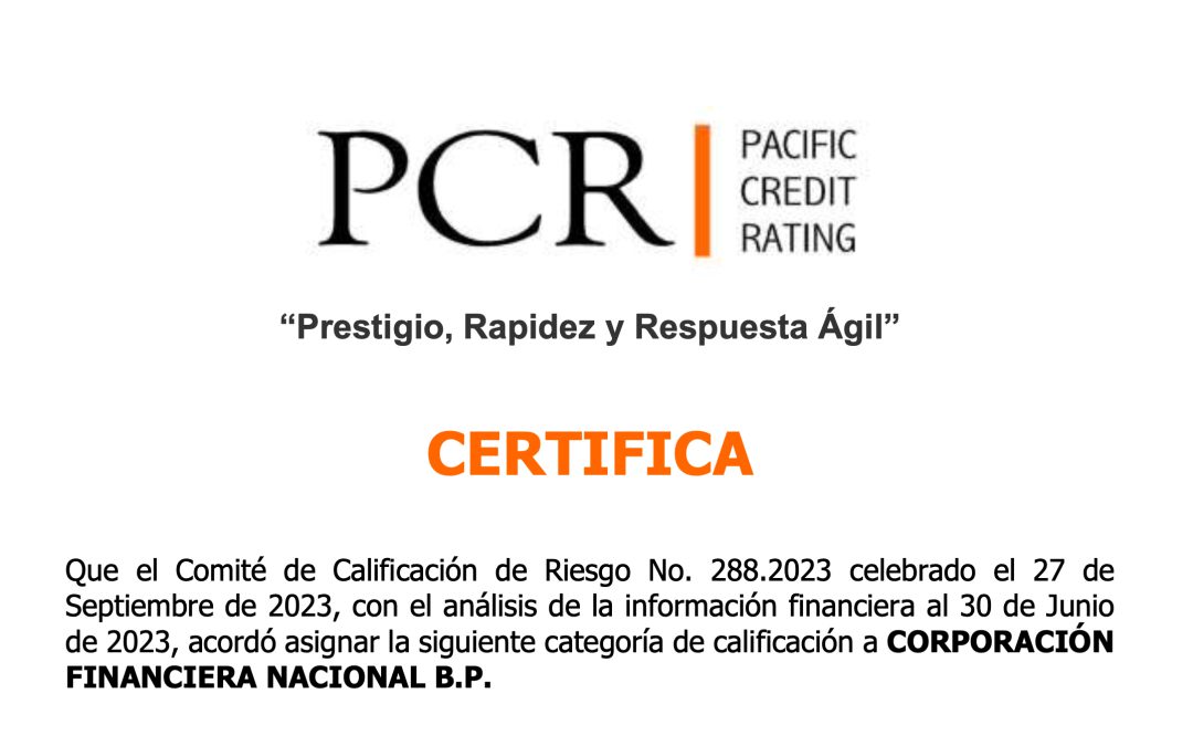 CFN B.P. ALCANZA LA CALIFICACIÓN DE RIESGO “AA”